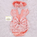 Ava Romper Set - Peach