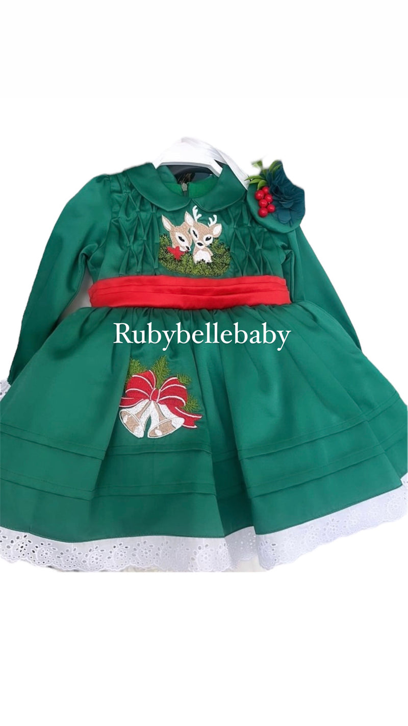 Reindeer Christmas Girls Dress Set RUBYBELLEBABY Reindeer Christmas Girls Dress Set RUBYBELLEBABY