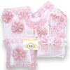 8pcs Rosette Crown Set - White/Blush Pink