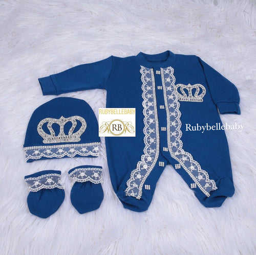 3pcs HRH Crown Set - Blue