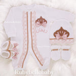 4pcs Princess Crown Set - Blush and Gold