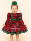 Classic Red Plaid Holiday Dress – Festive Christmas Girls Party Dress