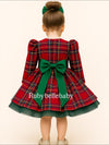Classic Red Plaid Holiday Dress – Festive Christmas Girls Party Dress