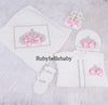5pcs Princess Crown Velvet Set - Pink/Silver