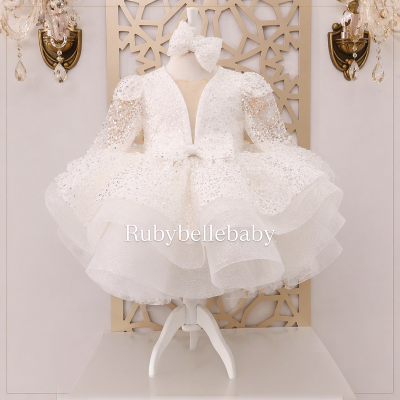 Golden Belle Sequin Girls Party Dress Set - Gold RUBYBELLEBABY Golden Belle Sequin Girls Party Dress Set - Gold RUBYBELLEBABY