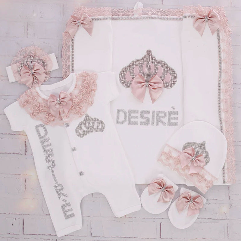 5pcs Princess Crown Summer Set - Blush Pink