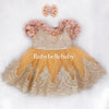 Dainty Daisy Rosy Shoulders Dress - Gold