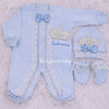 3pcs Jewel Crown Baby Boy Set - Blue