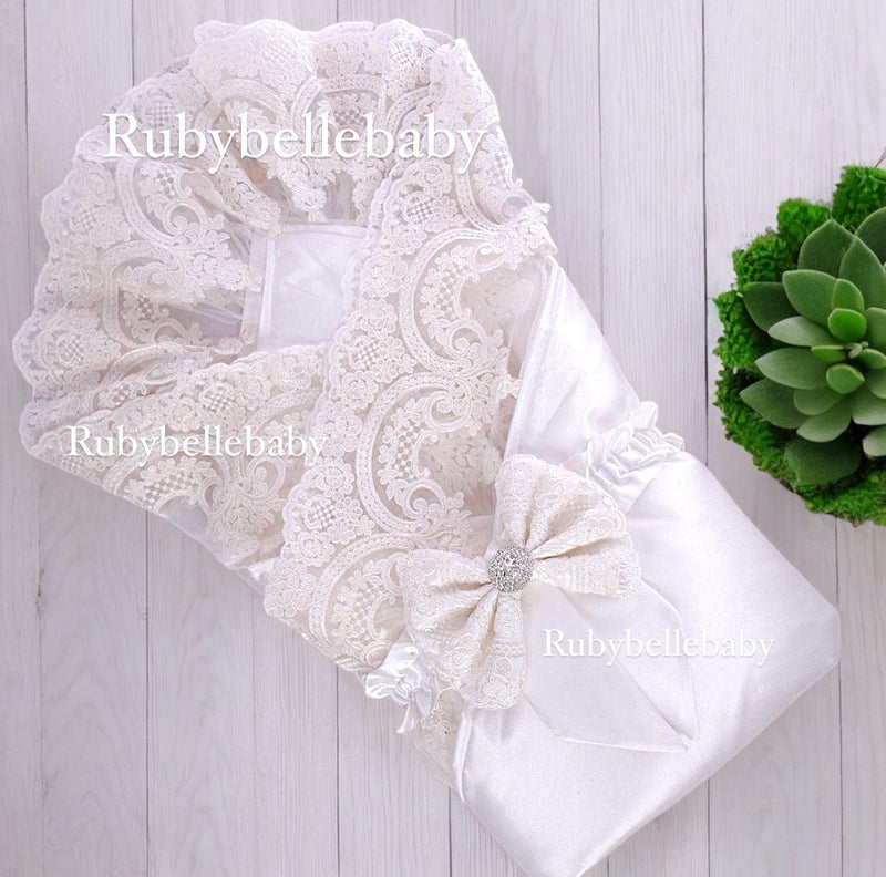 Silk Satin Newborn Baby Swaddle - White