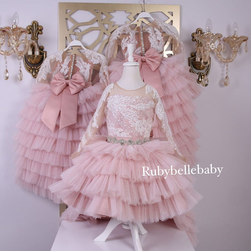 Kiyan Girls Party Dress Set - Blush Pink