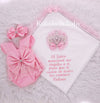 3pcs Princess Crown Ava Romper and Jewel Blanket Set - Pink/White