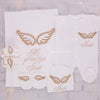 5pcs Bling Wings Baby Boy Embroidery Set - Gold