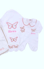 4pcs Bling Butterfly Blanket Set - Pink