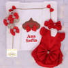 5pcs Ava Blanket Set - Red