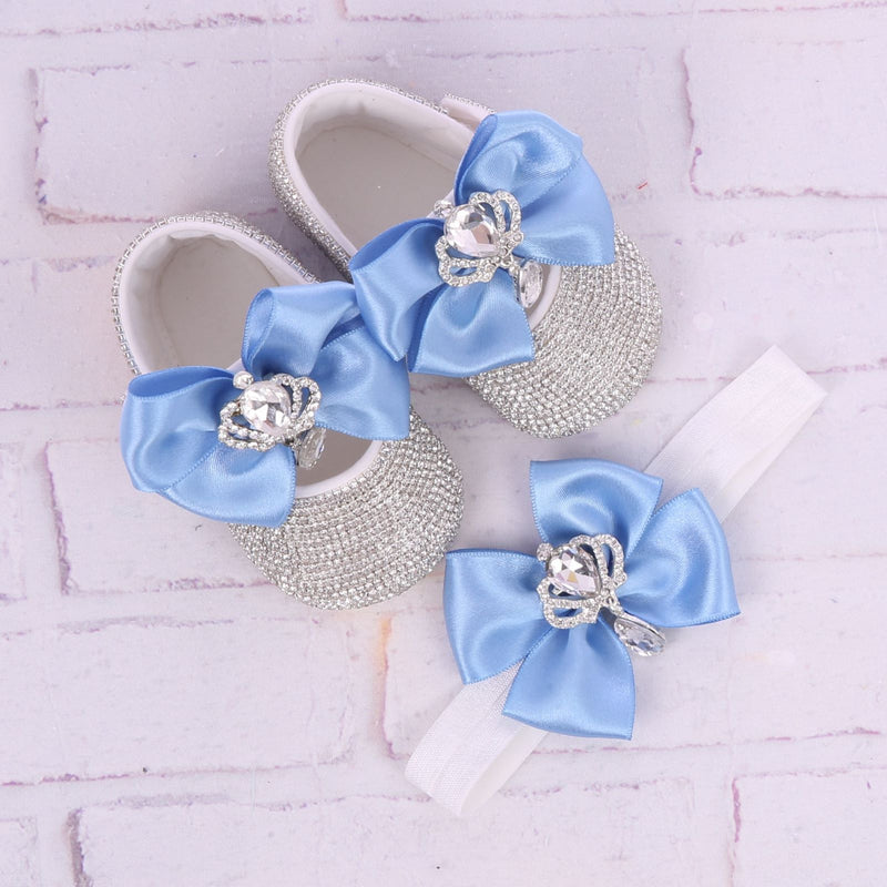 Bling Baby Princess Shoe Set - Light blue