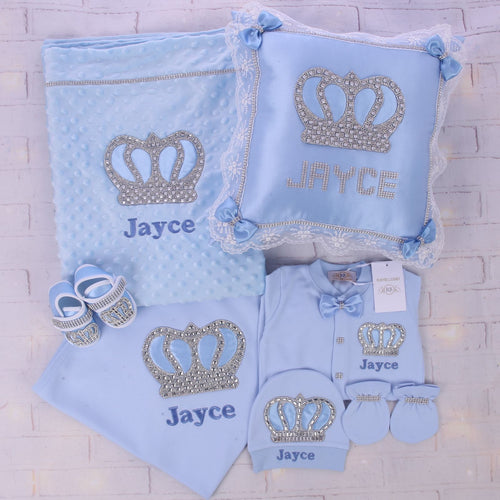 7pcs HRH Crown Baby Set - Blue