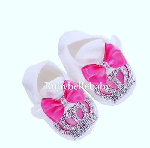 4pcs HRH Crown Set - Fuchsia Pink and Silver