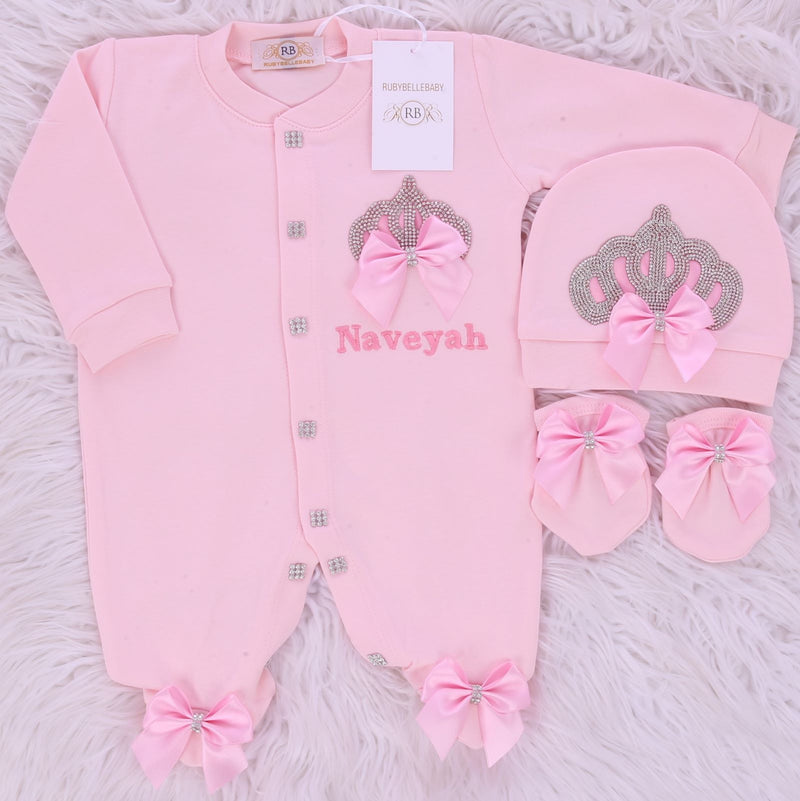 3pcs Princess Crown Set - Pink