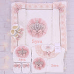 5pcs Jeweled Blanket Set  -  Blush