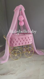 Baby Girl Luxury Velvet Bassinet - All Styles - A Options