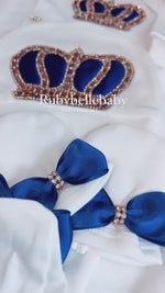 3pcs HRH Crown Set - Royal Blue/Gold