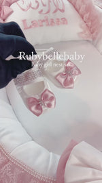 Amelia Jeweled Nest with Hair brush Set - Blush