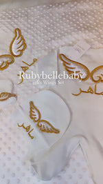 4pcs Baby Blanket Wings Set - White/Gold