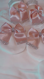 4pcs Jeweled Crown Velvet Set - Blush