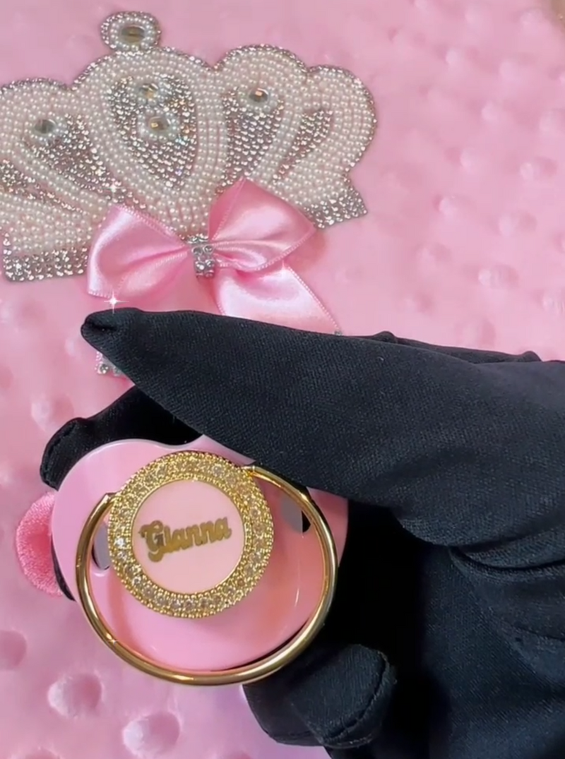 8pcs Jeweled Crown Set - Pink