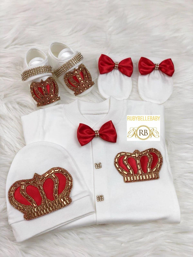4pcs Prince Set Red and Gold - RUBYBELLEBABY