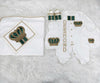 5pcs Prince HRH Crown Set - Emerald/Gold - RUBYBELLEBABY