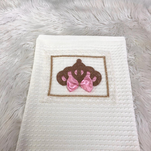 Dainty Square Princess Blanket - Pink - RUBYBELLEBABY