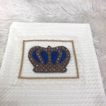Dainty Square Prince Blanket - Royal Blue and Gold - RUBYBELLEBABY