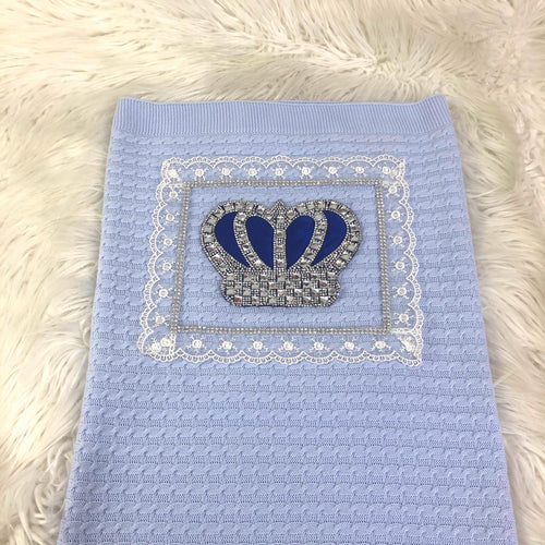 Dainty Square Blue Prince Blanket - Royal Blue - RUBYBELLEBABY