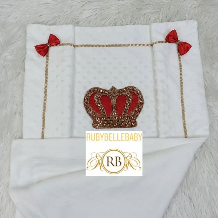 Bubble Crown Prince Blanket - Red - RUBYBELLEBABY