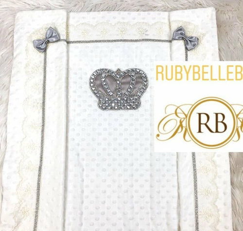 HRH Crown Blanket - Grey&Silver/Gold - RUBYBELLEBABY