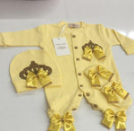 3pcs Princess Crown Set - Yellow/Gold - RUBYBELLEBABY