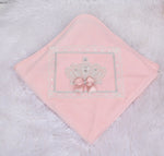 Jeweled Crown Velvet Blanket - Blush/Silver
