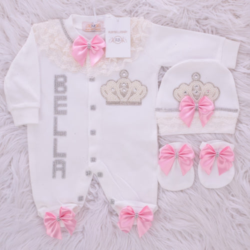 3pcs Jeweled Set -  Pink