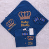 4pcs HRH Crown Set - Navy Blue/Gold