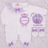 3pcs Jewel Crown Set - Lilac