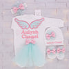 4pcs Angel Wings Embriodery Princess Set - Mint/Pink
