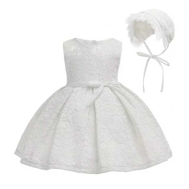 Avery Christening Girls Dress - White