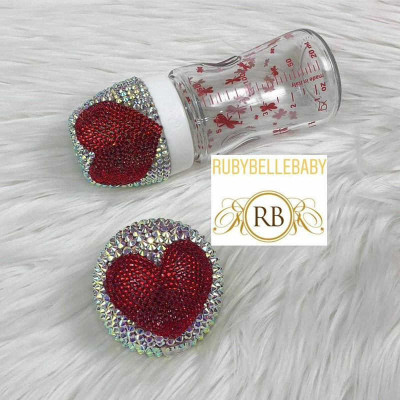 2pcs Heart Bottle Set - Red - RUBYBELLEBABY
