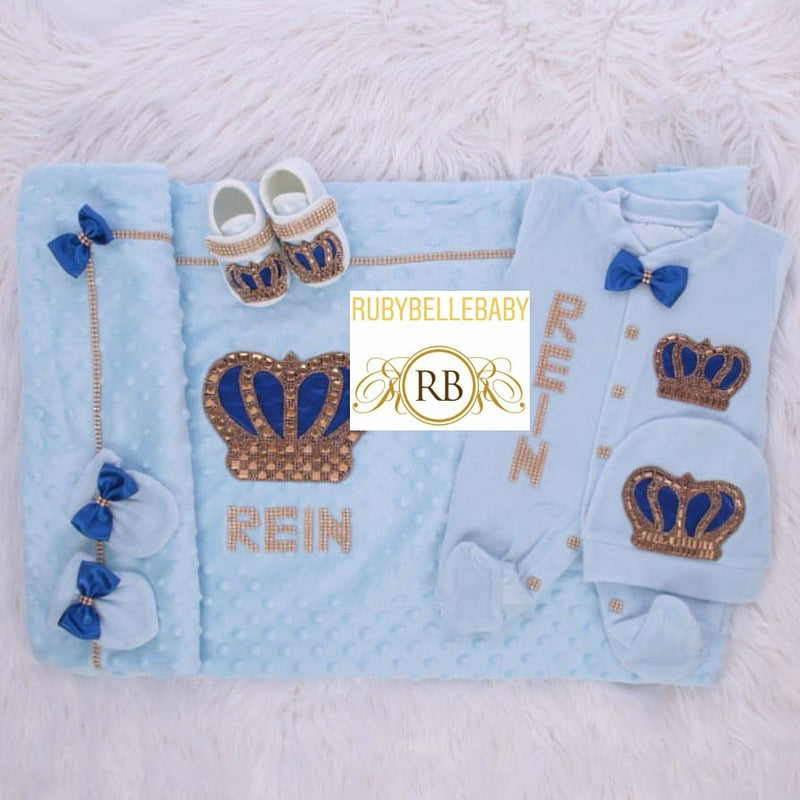 5pcs HRH Crown Set - Light Blue/Gold