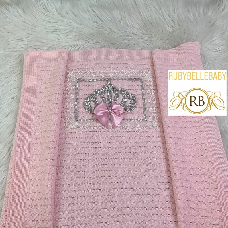 Princess Crown Wool Blanket - Pink