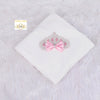 Princess Crown Bling Baby Velvet Blanket - White/Pink