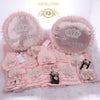 18pcs Jeweled Crown Twin Girls Bling Baby Outfit Set - Blush
