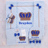 5pcs HRH Velvet Crown Set - Light Blue/Gold