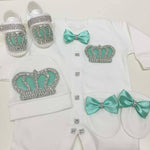 4pcs Prince Set Mint Green and Silver - RUBYBELLEBABY